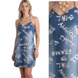 Tommy Jeans Large (L) ❤Graffiti❤ Denim Dress-NWT